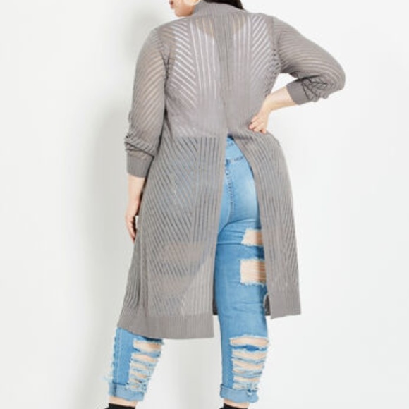 Ashley Stewart Sweaters - SLIT OPEN KNIT CARDIGAN